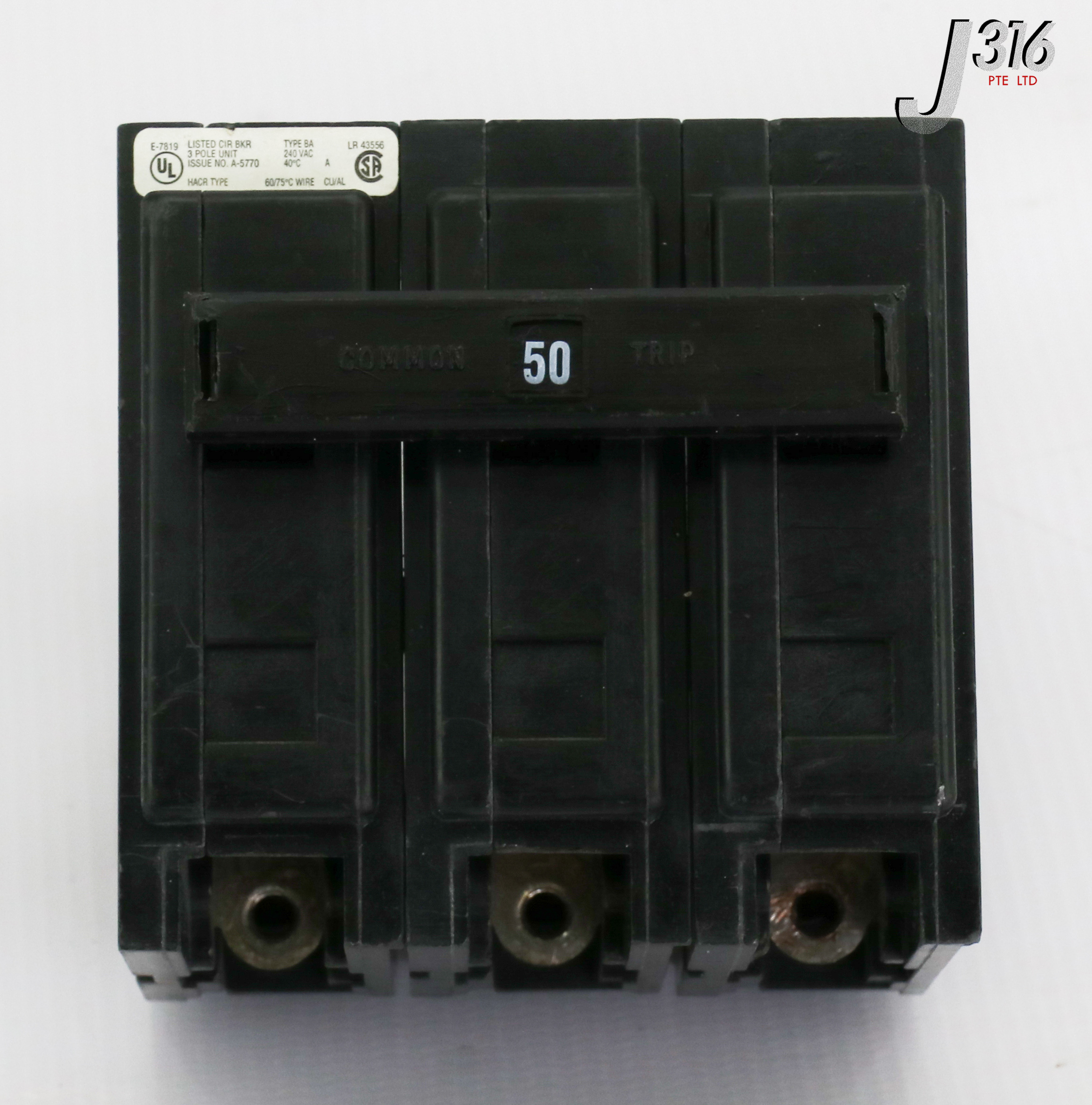 16807 CUTLER-HAMMER TYPE BA 3-POLE CIRCUIT BREAKER, 240VAC, 50A